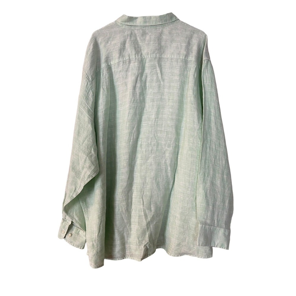 Men's Tommy Bahama Ventana Plaid Button Up Shirt Spring Lime 100% Linen 3XLB New - Picture 2 of 13